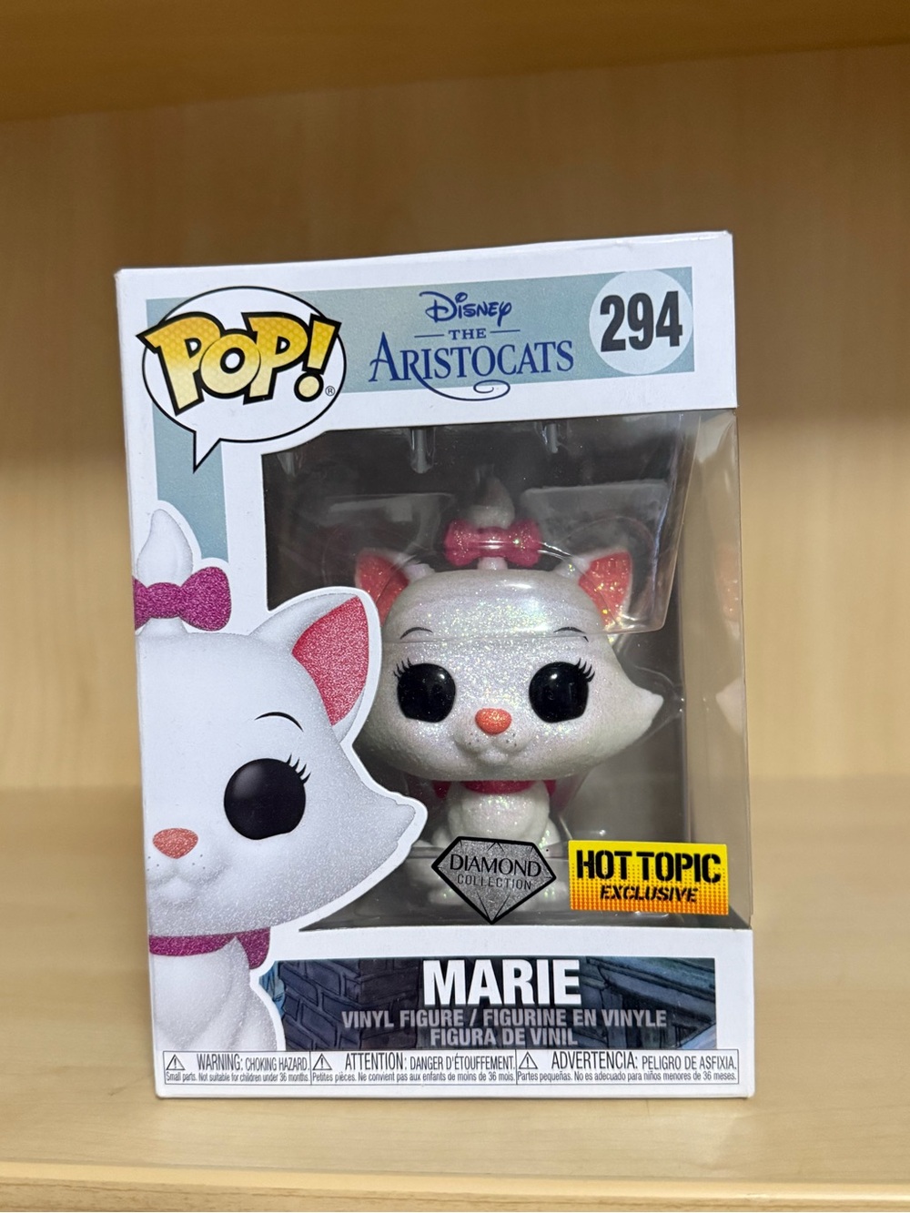 Funko Pop! Marie White Glitter with Pink Accents – Hot Topic Diamond Sticker
